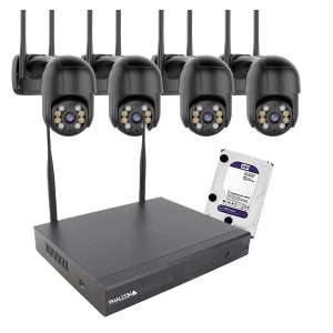 Kit NVR+ 4 cameras  wireless PTZ ICSEE +disco 500GB