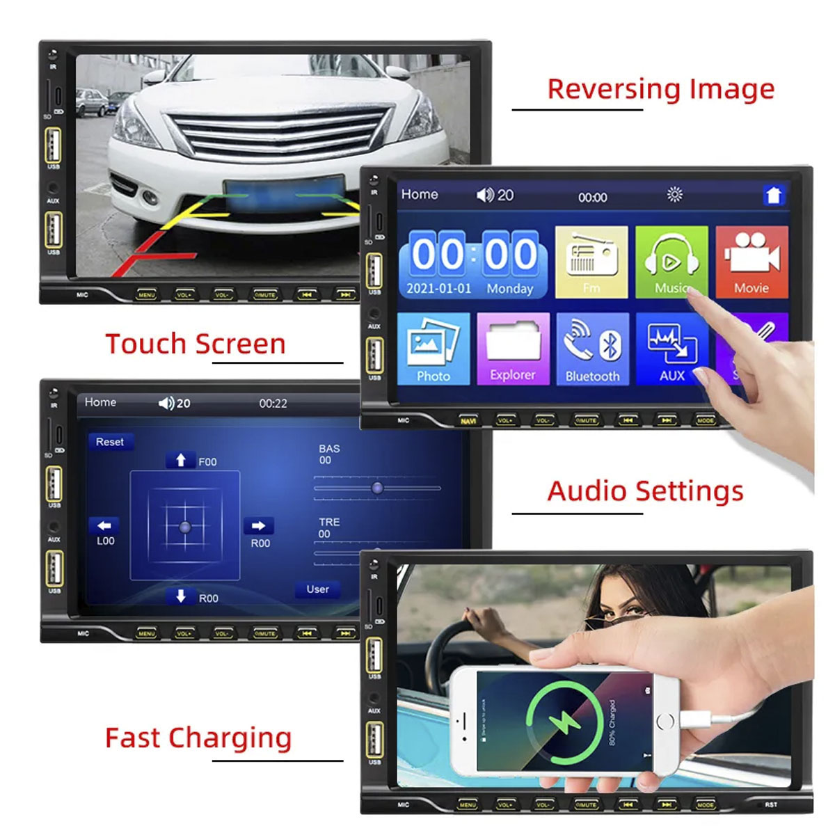 Radio 2Din 7" Mp5 Wireless Carplay + Camara Reversa - Imagen 4
