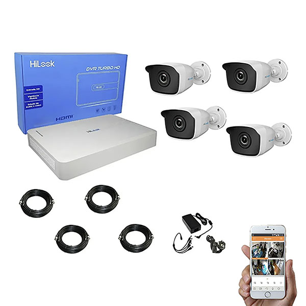 Kit DVR 8 + 4 cameras + 4 cables