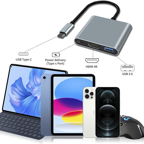 Adaptador USB C a HDMI 3 en 1 - Imagen 4