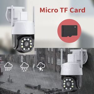 4 MP WIFI Cámara de exterior 2 antenas, PTZ, grabación en micro SD, audio bidireccional, ir y led blanco App CAMHI , servidor web,  ONVIF - Imagen 5