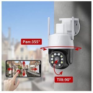 4 MP WIFI Cámara de exterior 2 antenas, PTZ, grabación en micro SD, audio bidireccional, ir y led blanco App CAMHI , servidor web,  ONVIF - Imagen 6
