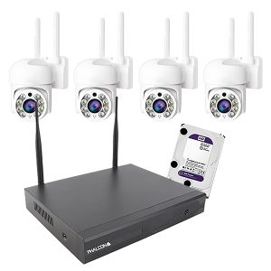 Kit ICSEE  NVR chico + 4 camaras PTZ ICSEE +disco
