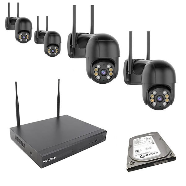 Kit ICSEE  NVR chico + 4 camaras PTZ ICSEE +disco 250