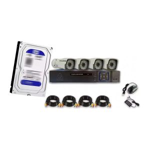 Kit DVR 4 + 4 cameras  +disco 500 GB