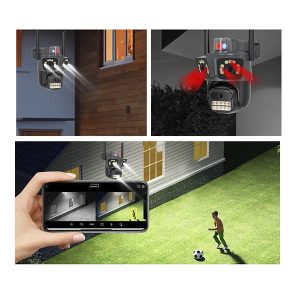 Camara Triple 2MP x 3  PTZ con luz de alarma  app ICSEE - Imagen 3