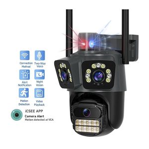 Camara Triple 2MP x 3  PTZ con luz de alarma  app ICSEE - Imagen 4