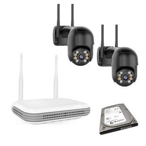 Kit ICSEE  NVR chico + 4 camaras PTZ ICSEE +disco 250