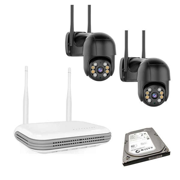 Kit ICSEE  NVR chico + 4 camaras PTZ ICSEE +disco 250