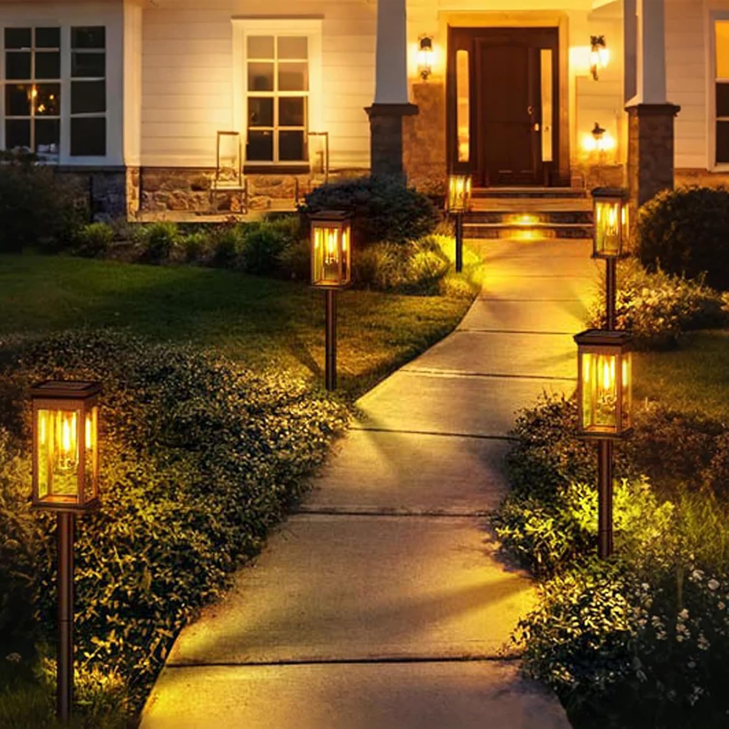 Lampara solar jardin antorcha x4 - Imagen 4