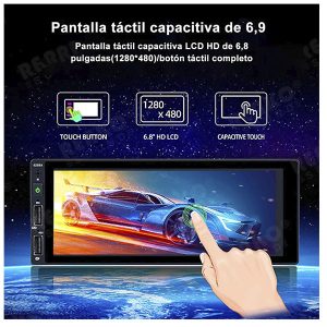 MP5 Wireless carplay Android Auto 6" con 12 led camara - Imagen 7