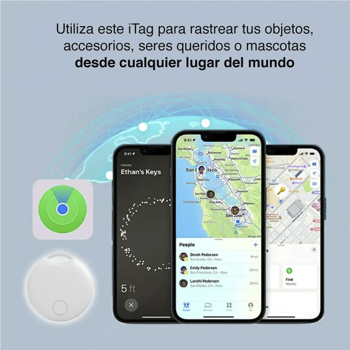Tags Apple My finds 40m bluetooth CR2032 hasta 6 meses bateria - Imagen 5