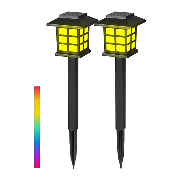 Set 2 Lampara solar jardin antorcha - RGB