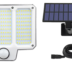 Lámpara de pared solar con sensor de movimiento, cuerpo separado