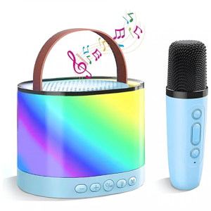 Parlante Bluetooth Karaoke Con Micrófono Portatil Luces Rgb